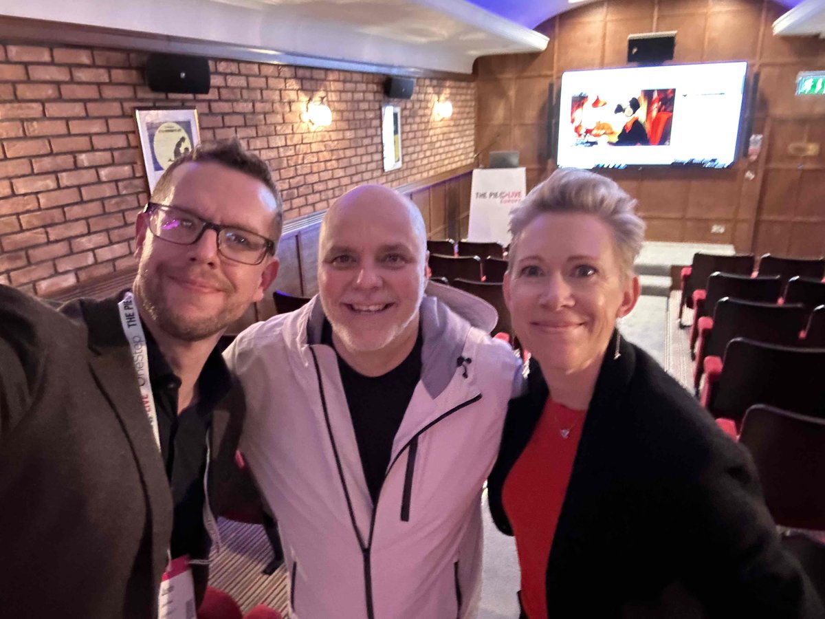 Checking out the Cinema Room! at #PLE24 aka the Cutting Room... our new fourth content track for our two-day conference. Look forward to seeing you at @theBreweryVenue in London over the next 2 days. Here with @ApplyBoard's Justin and Scott!