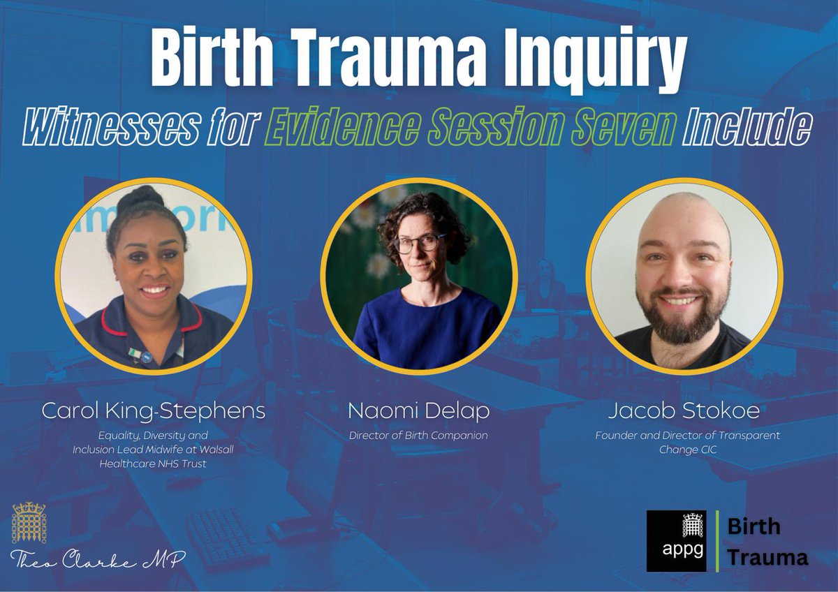 Today for the final oral evidence session for our birth trauma inquiry in the UK Parliament we heard from marginalised groups. Thankyou to everyone who has submitted evidence to us. Every submission will be read and will inform our report with recommendations to the Government.