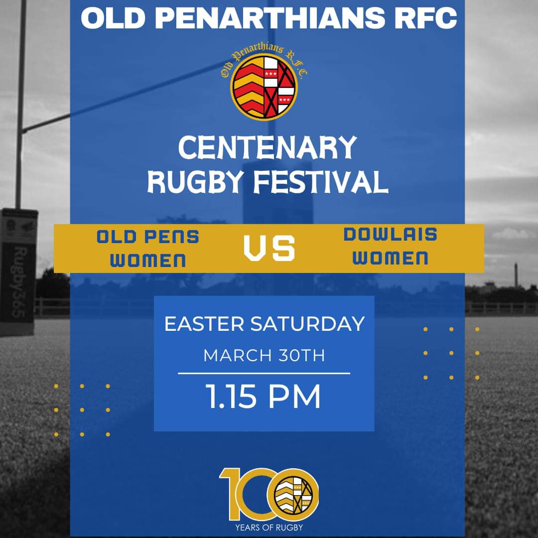 Official Old PensRFC (@old_pens_rfc) on Twitter photo On Easter Saturday, @OldPensWomen will be playing a league game v <a href="/DowlaisRfc/">Dowlais RFC ⚫️🔴⚪️</a> as part of the #OldPensCentenary celebration weekend with a 1.15pm kick off. <a href="/WRUWomenSupport/">WRU Women</a> <a href="/CardiffDistrict/">Cardiff&DistrictRU</a> <a href="/DistrictBGMG/">District B GMG</a> <a href="/AllWalesSport/">All Wales Sport</a> On Easter Saturday, @OldPensWomen will be playing a league game v <a href="/DowlaisRfc/">Dowlais RFC ⚫️🔴⚪️</a> as part of the #OldPensCentenary celebration weekend with a 1.15pm kick off. <a href="/WRUWomenSupport/">WRU Women</a> <a href="/CardiffDistrict/">Cardiff&DistrictRU</a> <a href="/DistrictBGMG/">District B GMG</a> <a href="/AllWalesSport/">All Wales Sport</a>
