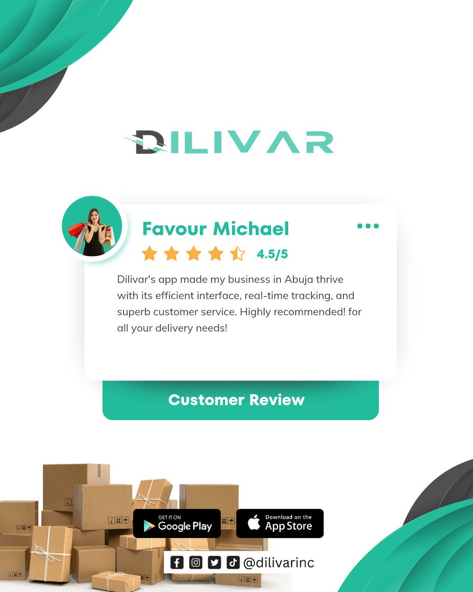 DilivarInc's tweet photo. Our delivery app Dilivar made business owners in Abuja thrive! Efficient interface, real-time tracking, and superb customer service 📦 

#dilivarapp #abujaBusiness #efficiencyatitsbest #realtimetracking #superbcustomerservice #highlyrecommended #deliveryneedsMet
#dilivar https://t.co/4fsn7Wp3cI