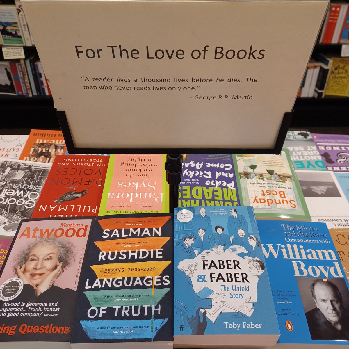 I'm never quite sure where - or whether - I'll find my Q&A books in bookshops, so it's great to see #TheMirrorAndTheRoad displayed in two different sections @Waterstones Piccadilly: Biography and Literary Criticism. #BoydWatching