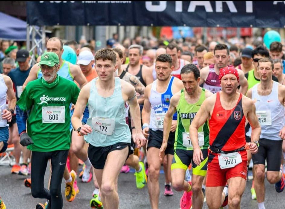 Jacek Latala in the Mullingar Half Marathon yesterday. 1:25.