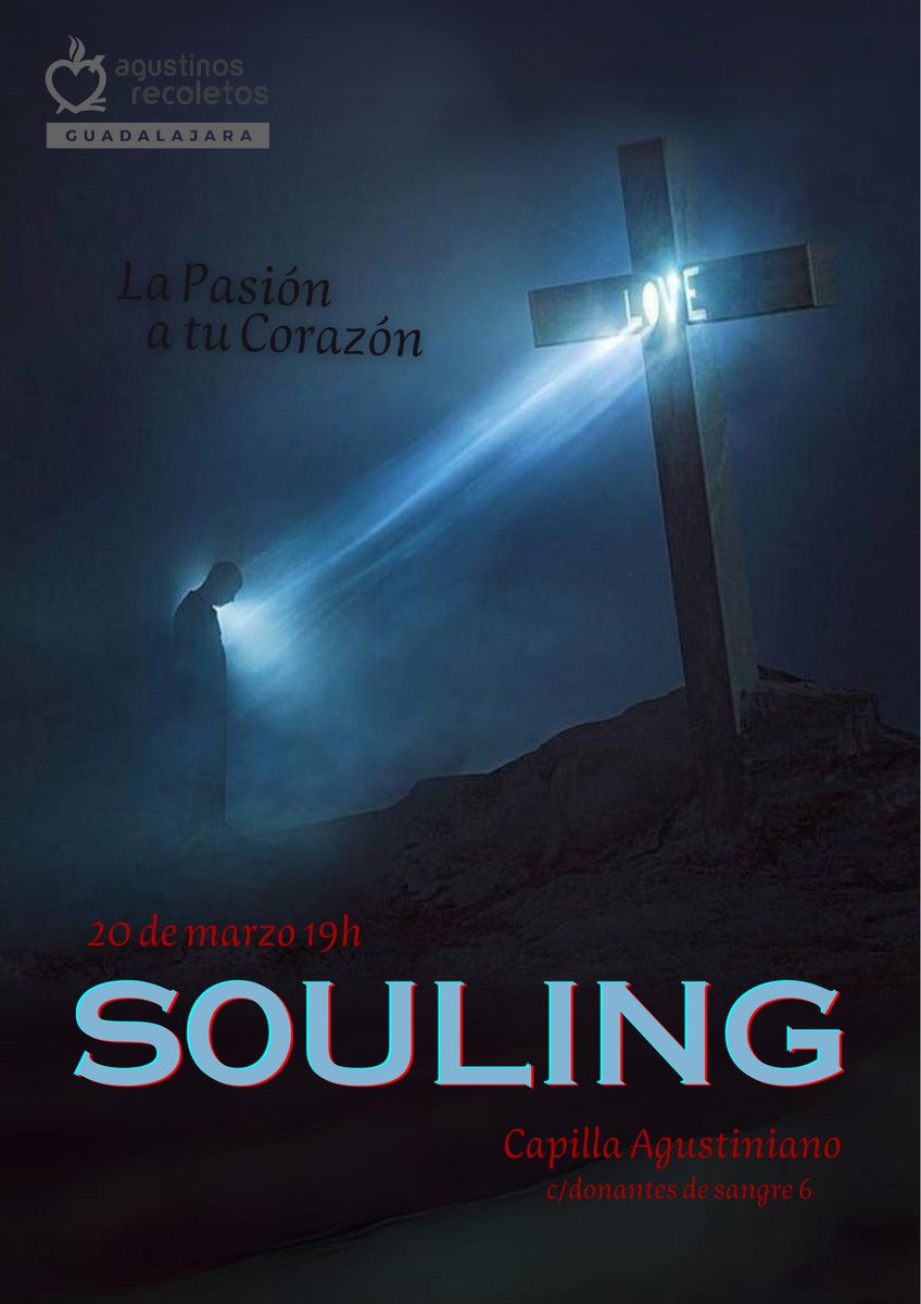 ¡Te invitamos a SOULING! ✝️
Prepárate y vive mas intensamente el Viacrucis con este ratito de interioridad. 
19h capilla del Colegio Agustiniano.
¡Te esperamos!