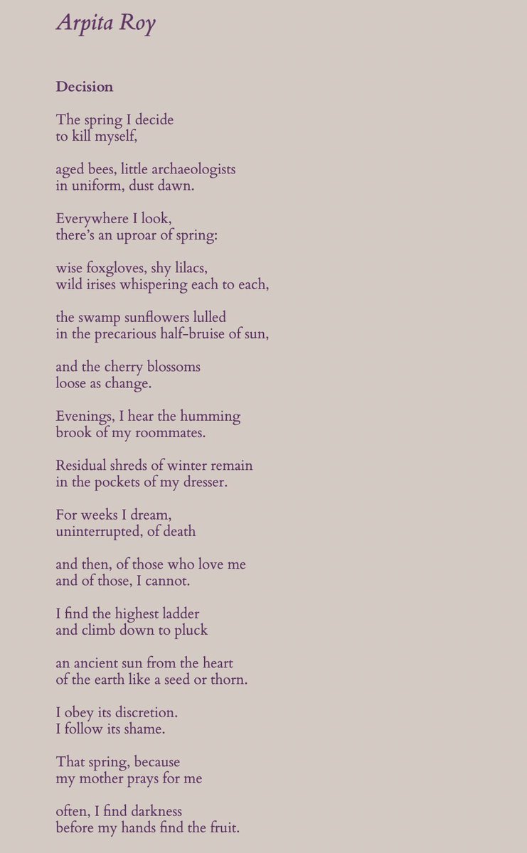 My first ever publication is here. Thanks to THRUSH Poetry Journal for including this poem in the March 2024 issue: thrushpoetryjournal.com/march-2024-arp…. What are the odds that this ended up in a spring issue, about two years after I wrote it - life works in mysterious ways.