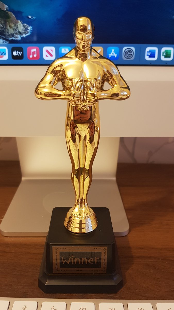 A gift from my 11-year-old daughter, who was beyond excited to see her mum on TV last week, and thought I deserved an Oscar 🥰