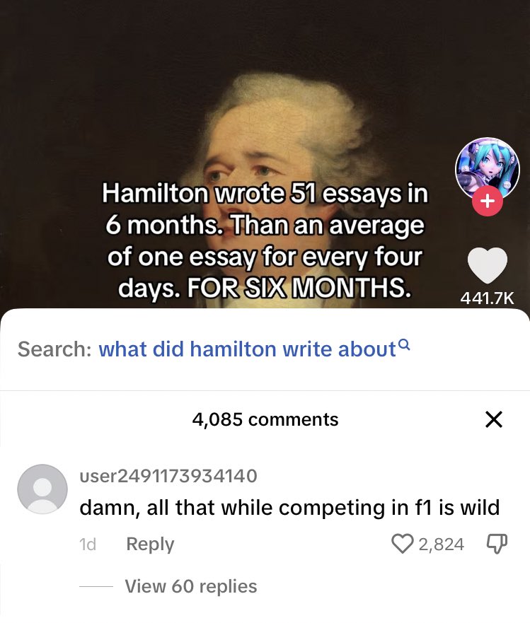 f1caraa's tweet photo. i live for the hamilton musical x f1 crossover https://t.co/xK0IDO9Jty