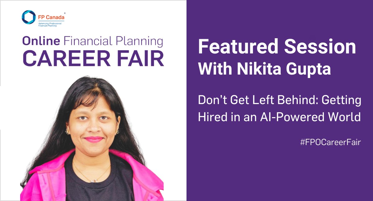 Join us next week at the Online Financial Planning Career Fair for our featured session, Don’t Get Left Behind: Getting Hired in an AI-Powered World. You won’t want to miss empowering insights from @nikitagupta0791. Register now: spr.ly/6018kmLme #FPOCareerFair