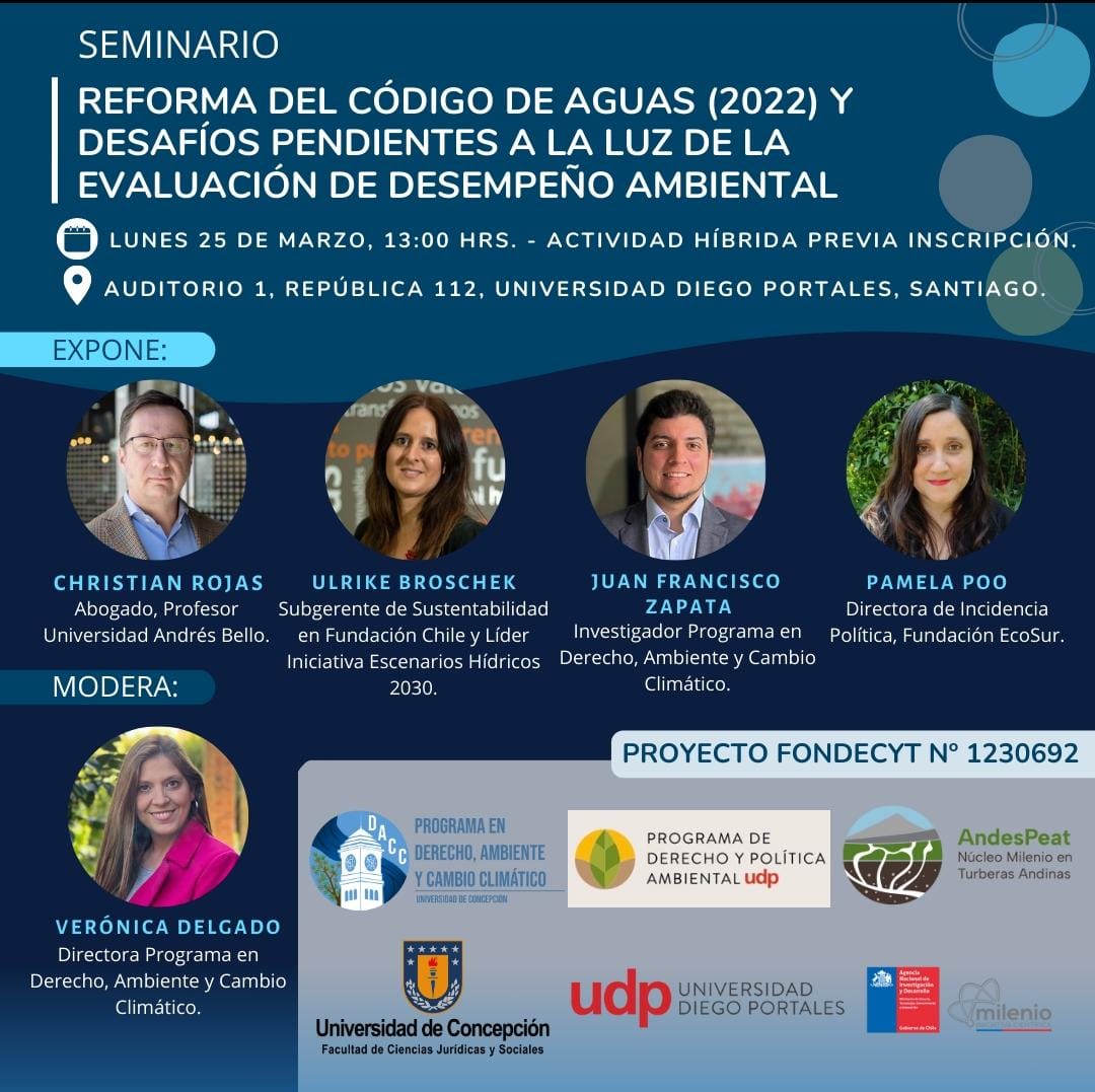 dacc_udec's tweet photo. ✍️Reforma del Código de Aguas (2022) y desafíos pendientes a la luz de la Evaluación de Desempeño Ambiental

✅️Expone: Christian Rojas, Ulrike Broschek, J. Francisco Zapata y Pamela Poo. Modera: Verónica Delgado.

📍 Actividad híbrida previa inscripción

https://t.co/NgxJhdWkd2 https://t.co/NHOkvuAfL1