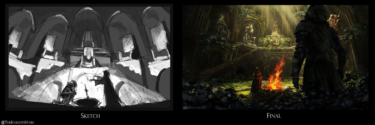 TheKnightsStars's tweet image. Sketch -&amp;gt; Final | Archthrones
🪻
#DarkSouls3 #Archthrones