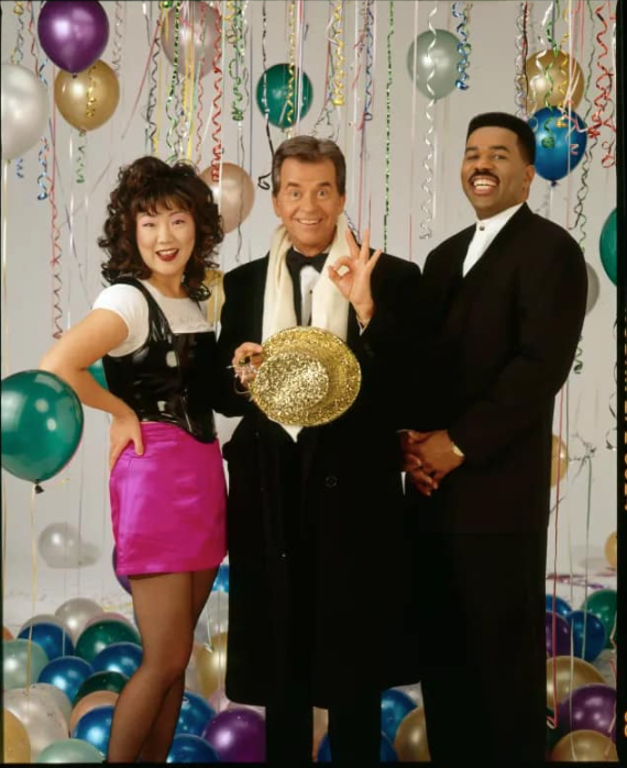 IAmSteveHarvey's tweet image. #throwback Dick Clark&apos;s New Year&apos;s Rockin&apos; Eve 1994 with co-host Margaret Cho. #keepgoing #keeppushingforward