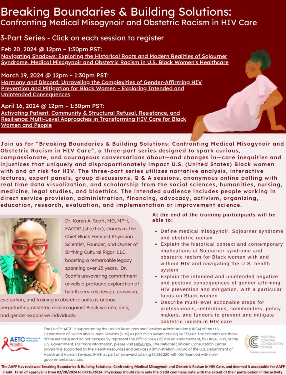 Join Dr. Scott tomorrow, March 19th, for a critical discussion on 'Unraveling the Complexities of Gender-Affirming HIV Prevention and Mitigation for Black Women' as part of the Breaking Boundaries and Building Solutions series. Reserve your spot today! paetc.caspio.com/dp/050e7000902…
