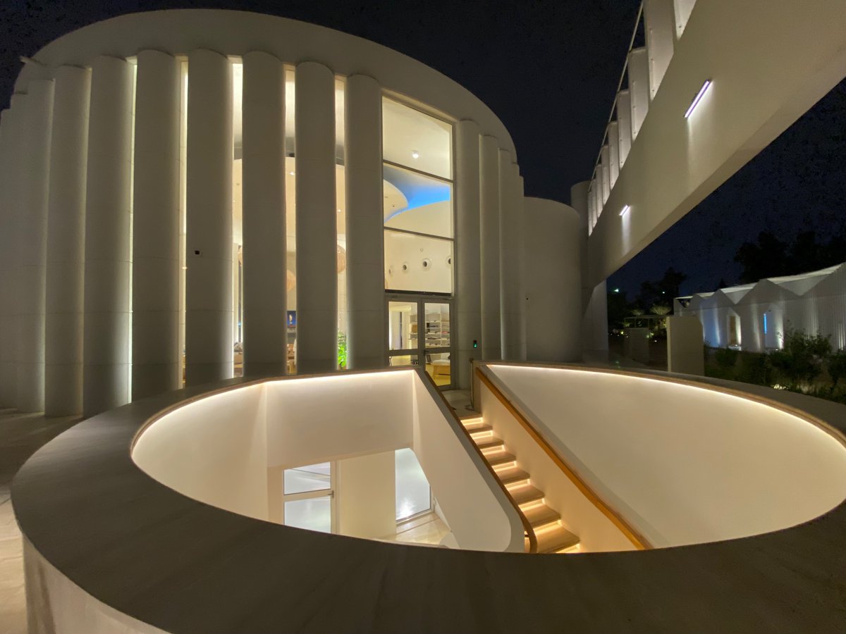 GreenboxMuseum's tweet photo. Visiting in #Riyadh Feena Alawwal, the former Saudi Hollandi bank’s building, for an exhibition about it’s architect Nabil Fanous. Outside an artwork by Zahra Ghamdi @AthrArt https://t.co/C140IpoJLN