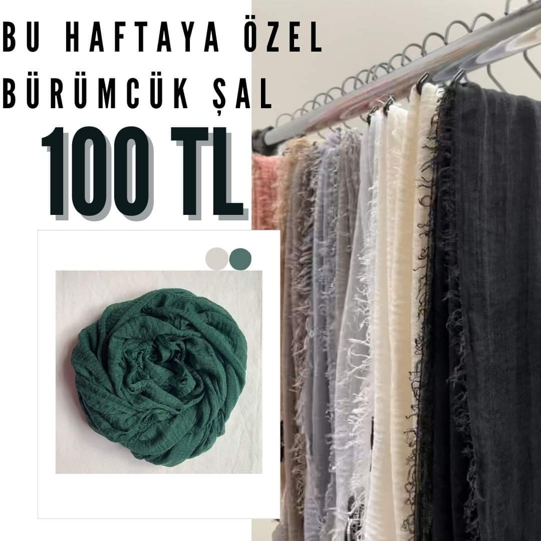haftanın ürünü bürümcük şal, 175  tl yerine 100 tl, esarppark.com ve tüm, #eşarppark mağazalarında