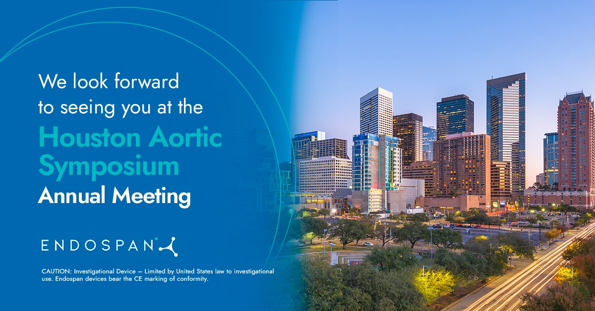 Heading to Houston Aortic Symposium March 21-23? ​ If you would like to schedule a meeting to discuss our NEXUS® Aortic Arch Stent Graft System, please email clinicalus@endospan.com Learn more about our technology: endospan.com​ #TRIOMPHEstudy #aortaEd #NEXUSaorta