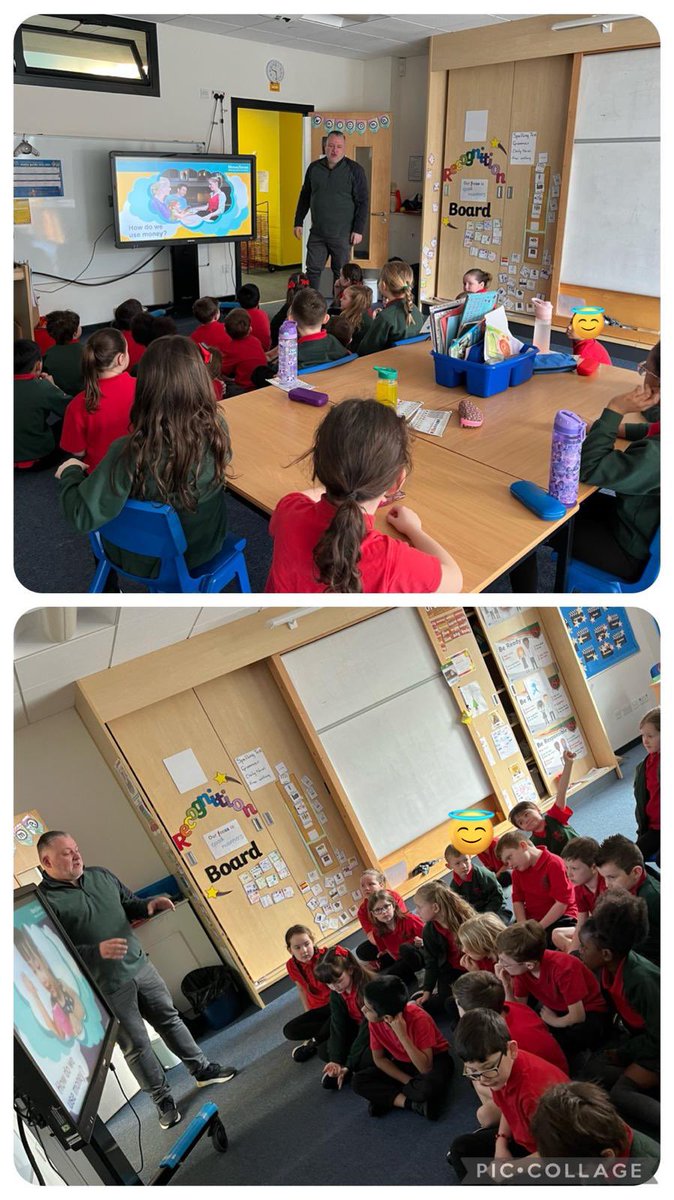 StCharlesNewton's tweet photo. Paul volunteered to deliver an RBS Money Sense workshop to P3 where we learned about the different ways we can use money. The children were delighted with their goody bags too! 💰 💷💳#financialeducationweek https://t.co/uIWECtXpWs