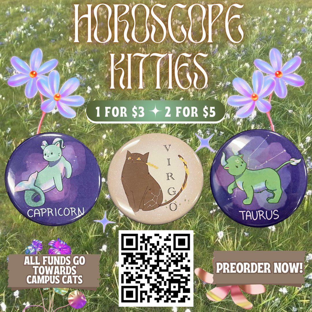 SBUCATNETWORK's tweet photo. If you  don’t wanna stay grounded 🌱, take to outer space with our ☄️☼Horoscope☽  Kitties! 🌌 With 12 signs ✶✨ to choose from, there’s bound to be a cat  🐱 for everyone! https://t.co/fknHpFArVW