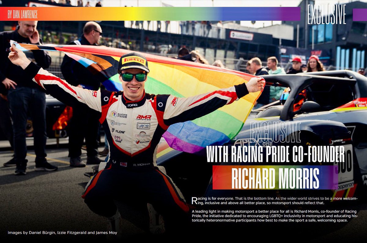 We’re extremely grateful to @MotorsportWeek for dedicating 5 double-page spreads in this week’s Motorsport Monday magazine to an exclusive extended feature with Racing Pride Co-Founder Richard Morris. 🙏 You can read it for FREE via motorsportmonday.com 👀 ✍️ Dan Lawrence