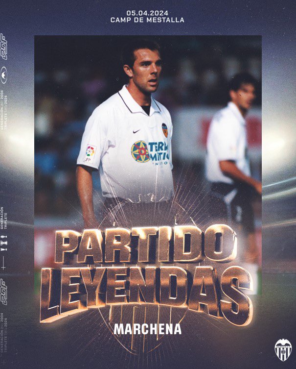 🦇 El gran @MarchenaOficial será uno de los jugadores del 𝗣𝗔𝗥𝗧𝗜𝗗𝗢 𝗗𝗘𝗟 𝗧𝗥𝗜𝗣𝗟𝗘𝗧𝗘 Amunt!! 🙌🏽 ¡Ven a disfrutar de una tarde repleta de emociones y Sentiment! 🤍🖤 🗓️ Viernes, 5 de abril (20h) 🏟️ Camp de #Mestalla 🎟️ Entradas AQUÍ 👉🏽 bit.ly/EntradasPartid…