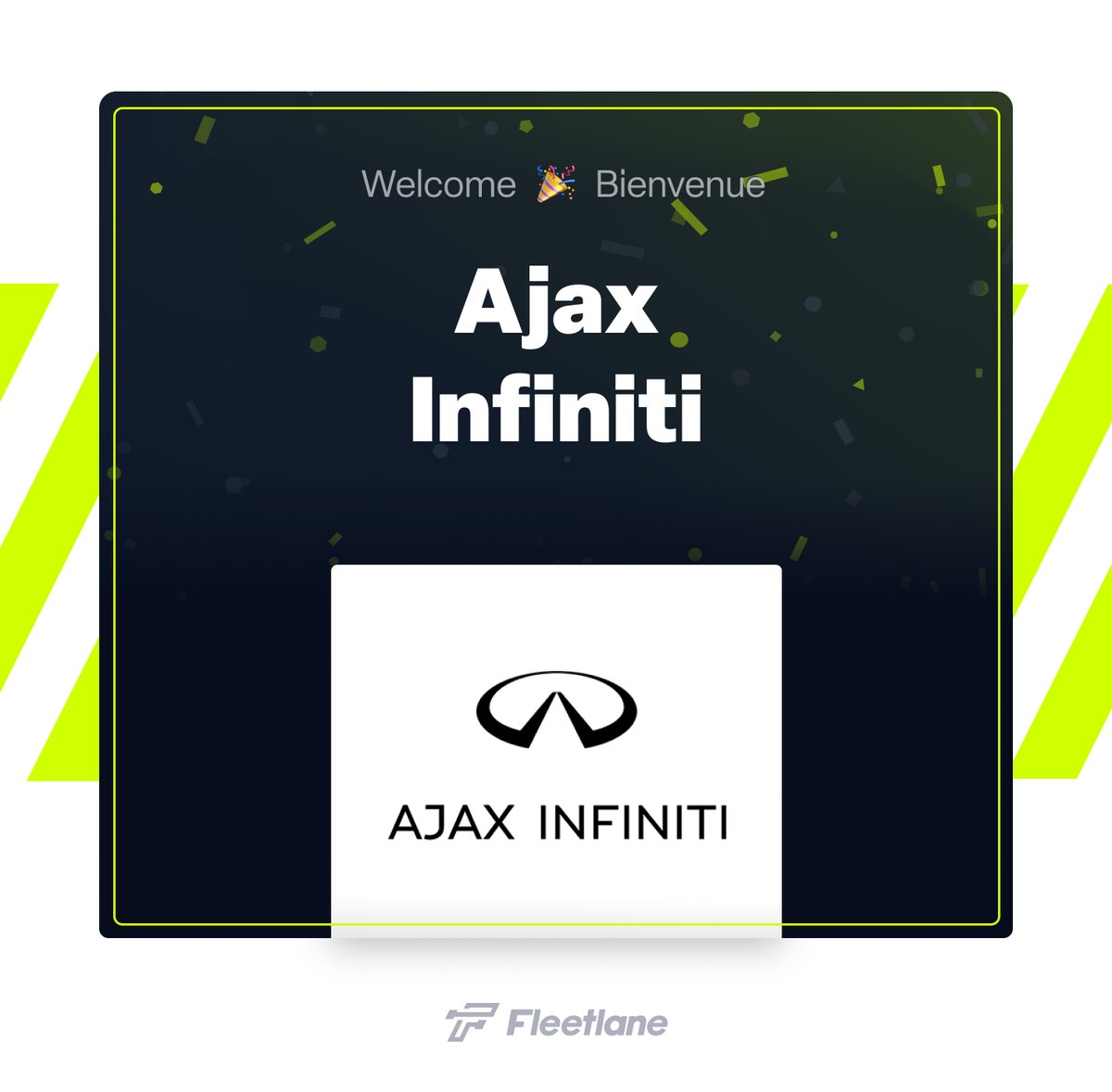 GoFleetlane's tweet photo. We’re thrilled that Ajax Infiniti has chosen Fleetlane to manage their loaner car and mobility services. 
Join the many businesses that started using Fleetlane with our 30-day FREE TRIAL!
https://t.co/WOUixdLjVv
#CarDealership #FleetManagement #ConnectedCar https://t.co/HsUZP1k9hr