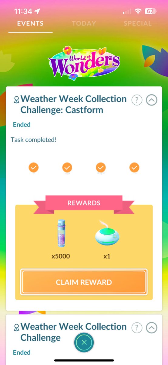 Strixite's tweet photo. It took SUNNY weather to finally find a SNOWY Castform…ok 😆
Finally though!, Castform Challenge completed 🥳
#PokemonGO #WeatherWeek https://t.co/QgACOxYh5q
