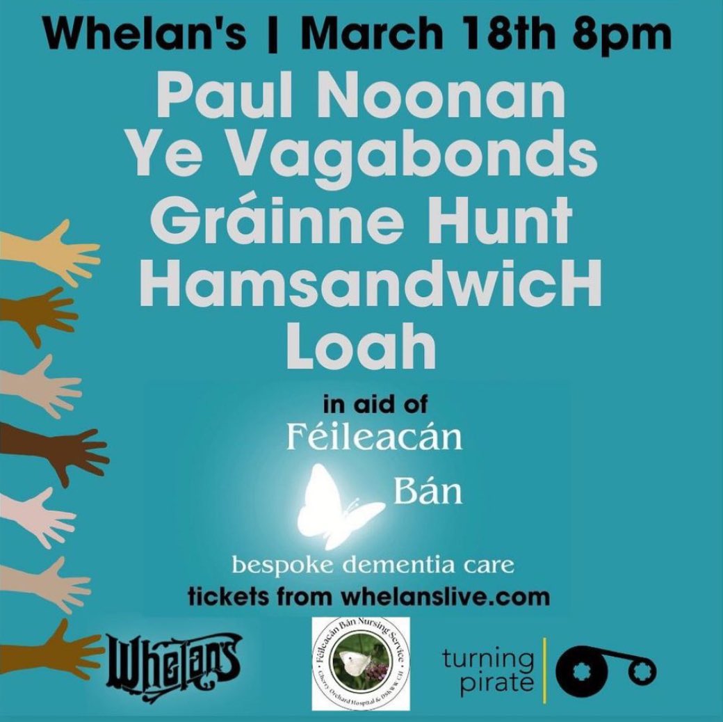 We are appearing at this tonight! Great line up for this very worthy cause in @whelanslive ! Not many tix left! In aid of Féileacán Bán 💚