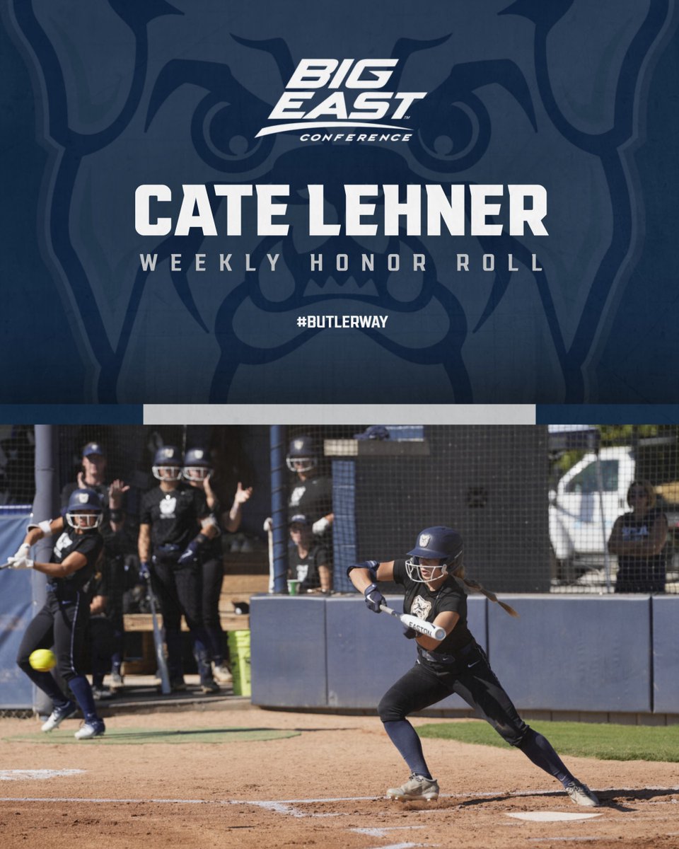 After going 9-for-9 stealing bases and batting a solid .414 over eight games, Cate Lehner is recognized by the BIG EAST! #ButlerWay