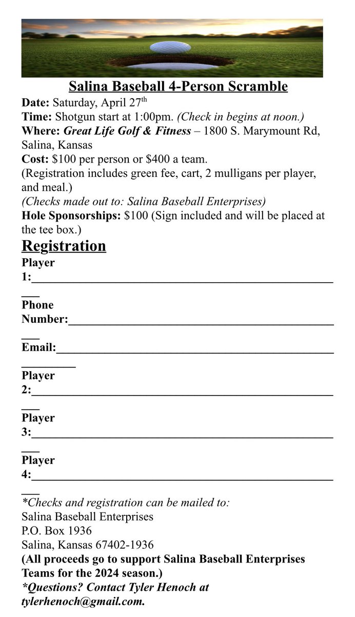 Come on out and play some golf to support SBE in our annual golf scramble April 27th!