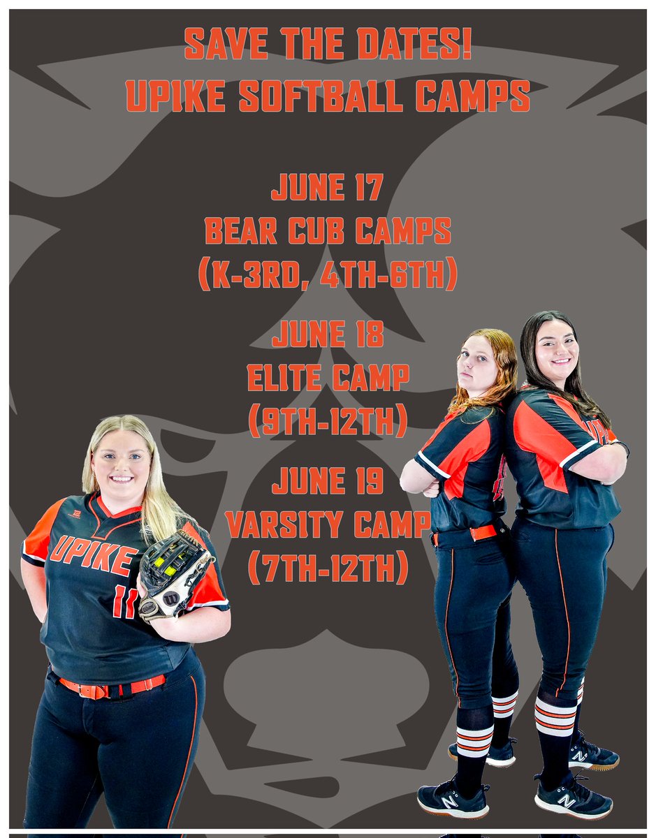 Here are the dates for the UPIKE Softball camps! More details to come soon!