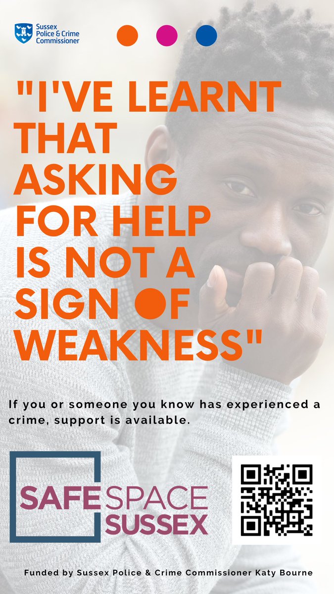 If you have been a victim of crime, you can access support through Safe Space Sussex to help you cope and recover. Visit: safespacesussex.org.uk to find out more. There you can also find details for Victim Support Sussex services. #YourStoryMatters#SafeSpaceSussex@sussexpcc