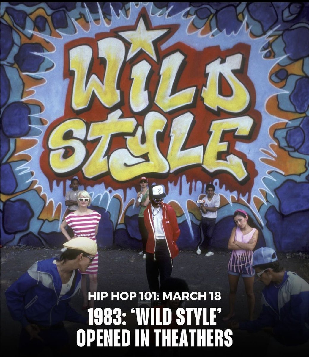 Tal día como hoy
Hace 41 años!!!
Se estrenaba WILD STYLE 
Para muchos la película/Doc que es la “biblia del hiphop”
Fab5freddy,Blondie,Grandmaster Fladh,Rock Steady Crew,lee quiñones etc. #Classic #Wildstyle