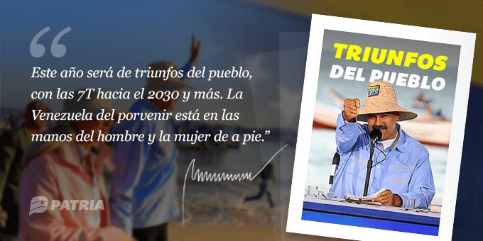 Triunfos del pueblo Inicia la entrega del Bono Triunfos del pueblo enviado por nuestro Presidente @NicolasMaduro a través de la Plataforma Patria. La entrega tendrá lugar entre los días 18 al 23 de marzo de 2024.