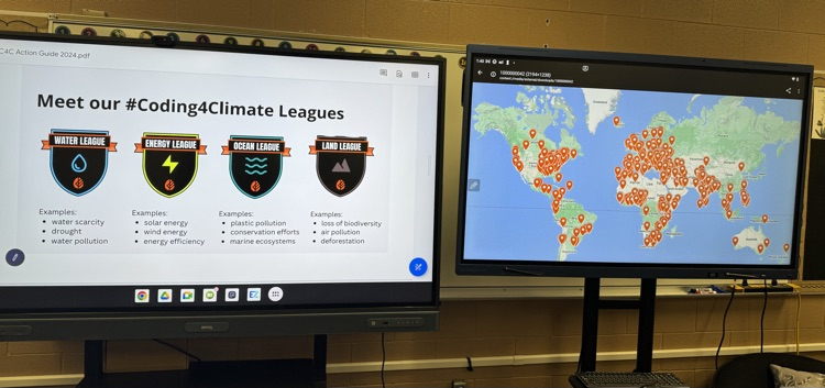 PTJHPirates's tweet image. Web Communication Students learning about the different leagues they can join with classrooms around the world for #Coding4Climate #takeactionglobal