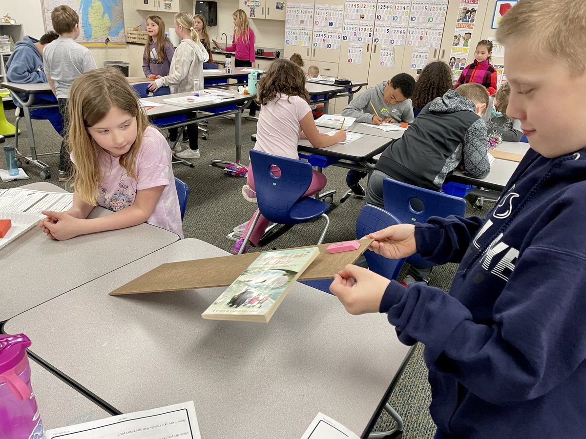 Today these third graders worked together to predict and investigate what materials create the most friction. #gogulllake #glcsryan #forceandmotion