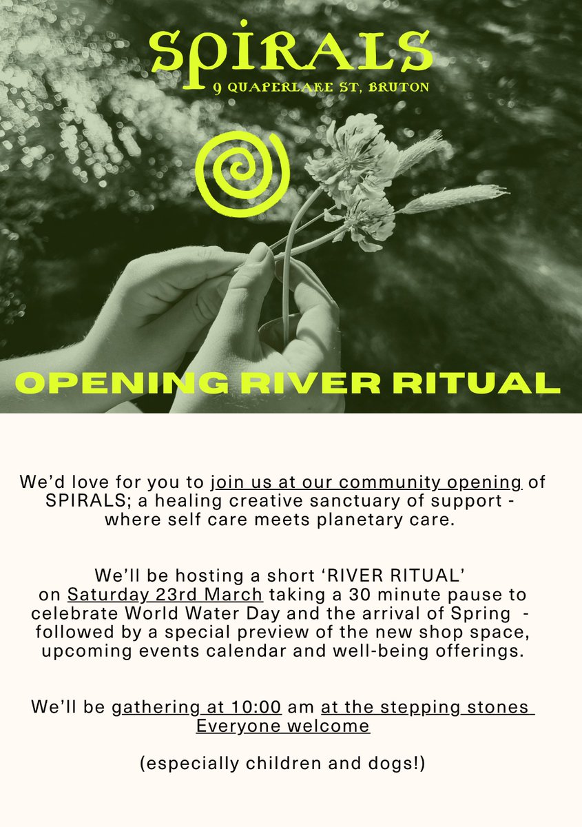 Really good to see new #Bruton initiative ‘Spirals’ hosting #riverritual on Saturday morning, in celebration of #worldwaterday… #rivers #riverrestoration #Somerset