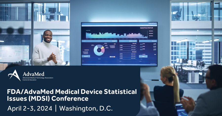 Join us and <a href="/AdvaMedUpdate/">AdvaMed</a> for the FDA/AdvaMed Medical Device Statistical Issues (MDSI) Conference.  We will be meeting in person in Washington, DC on April 2-3, 2024.