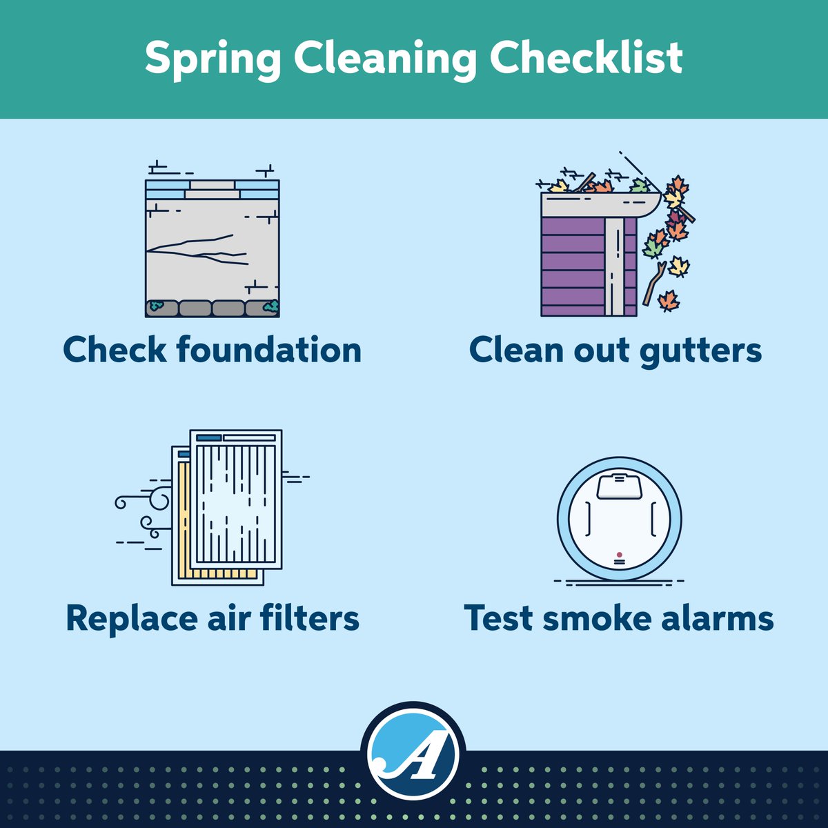Spring is officially here! Check out our ultimate spring-cleaning
checklist for homeowners.

#independentinsuranceagent #trustedchoiceagent #spring #HappySpring #SpringSeason #locallyowned #veteranowned #SpringHomeMaintenance #wecanhelpprotectwhatmattersmost