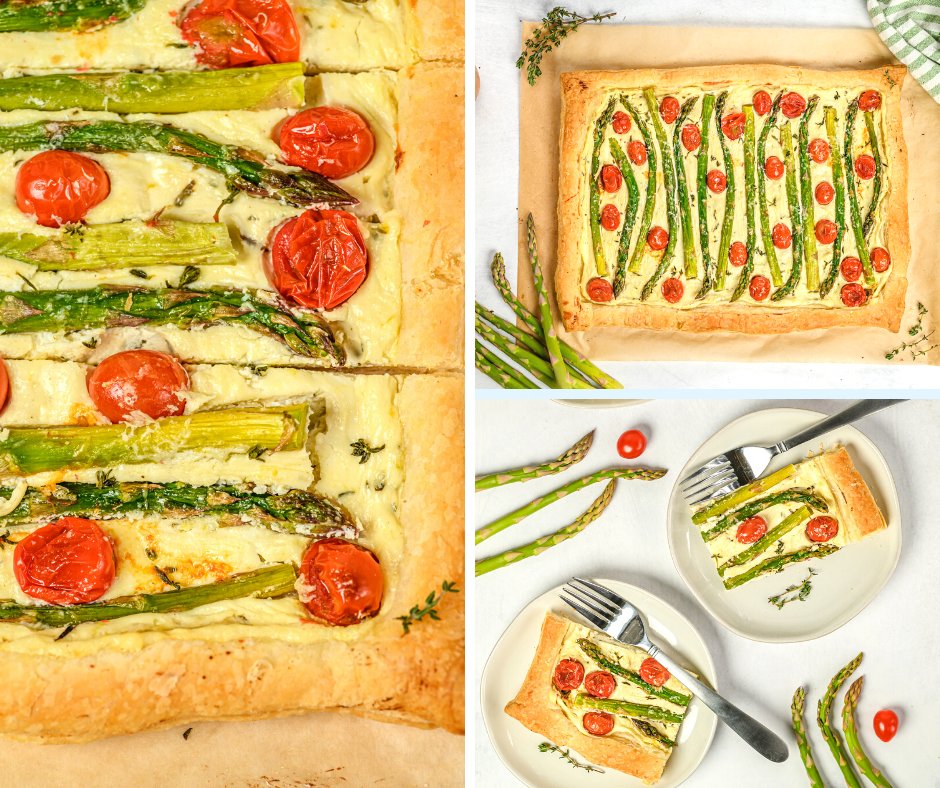 Celebrate #spring with a delicious Asparagus and Tomato Tart perfect for #breakfast or #brunch! Get the #recipe HERE:  tinyurl.com/mr2hrn9c #BrunchGoals #recipes #easyrecipes #springtime #foodblogger #Foodies #RecipeOfTheDay