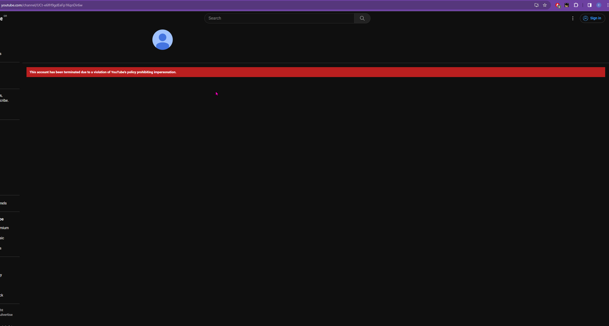 HasanReactClips's tweet photo. Once again,nearly two weeks have passed with no response from @teamyoutube side.If anything,when you try to visit my channel the termination message was changed into a firmer and more vague message as seen in the screenshots attached. I keep being told this investigation- https://t.co/lMjiVPoI1W