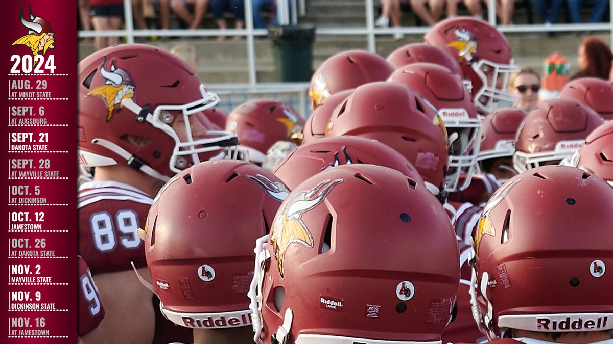 Viking Football has announced its 2024 schedule! 🏈

Season Opener  ➡️ Aug. 29 at Minot State.
NSAA Opener ➡️ Sept. 21 vs. Dakota State

Read more ↙️
bit.ly/3VoeWLD