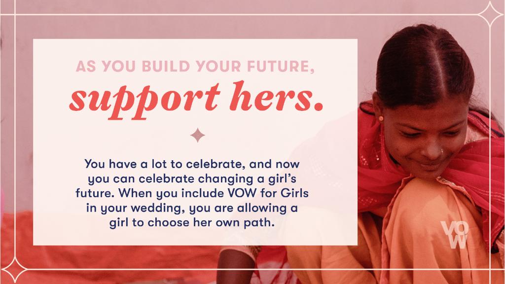 Make your love story a beacon of hope 💖💍 Incorporate VOW into your big day - from gift donations to sharing our mission in your vows. Every action contributes to changing girls' lives. 🌍✨ Begin your journey of love and impact. Click the link in bio. #VowToMakeADifference