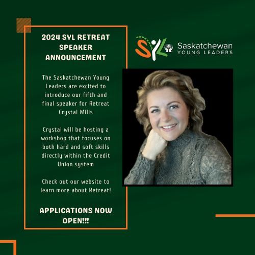 SYL 2024 Leadership Retreat - Bridging the Gap: Developing Your Hard and Soft Skills - Speaker Introduction - Crystal Mills

Interested in Retreat? Applications are now open and all details can be found here: buff.ly/43pcJBv 

#SYL2024 #YoungLeaders #SKCreditUnions