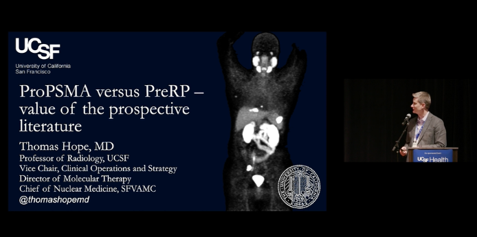 urotoday's tweet photo. #ProPSMA versus #PreRP: Value of the prospective literature. In this presentation, @thomashopemd @UCSF explores the impact of PSMA PET imaging on #ProstateCancer care. #WatchNow on UroToday > https://t.co/4esSiCMZPY @PCFnews @UCLA @PSMAconference https://t.co/wdTskBWHeb