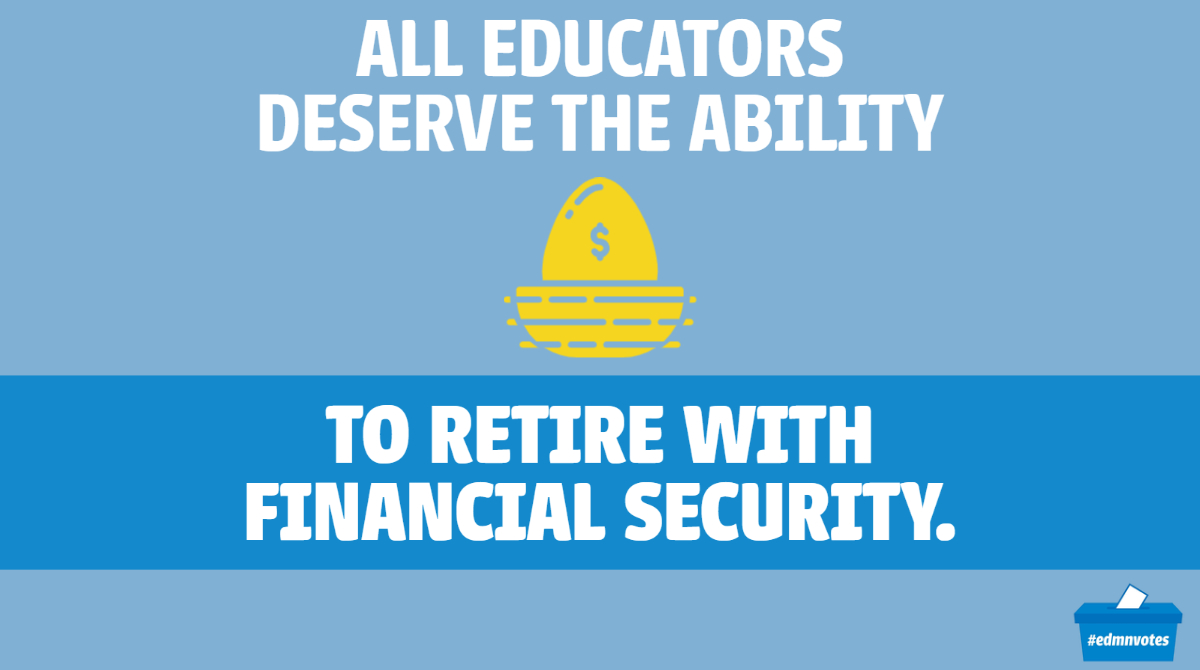 EducationMN's tweet photo. .@GovTimWalz and @LtGovFlanagan’s supplemental budget addresses pressing statewide needs – including teacher pension reform. Strong pensions = strong schools! #mnleg #pensionequitynow #fairpensionsnow https://t.co/D05bHMmSr8