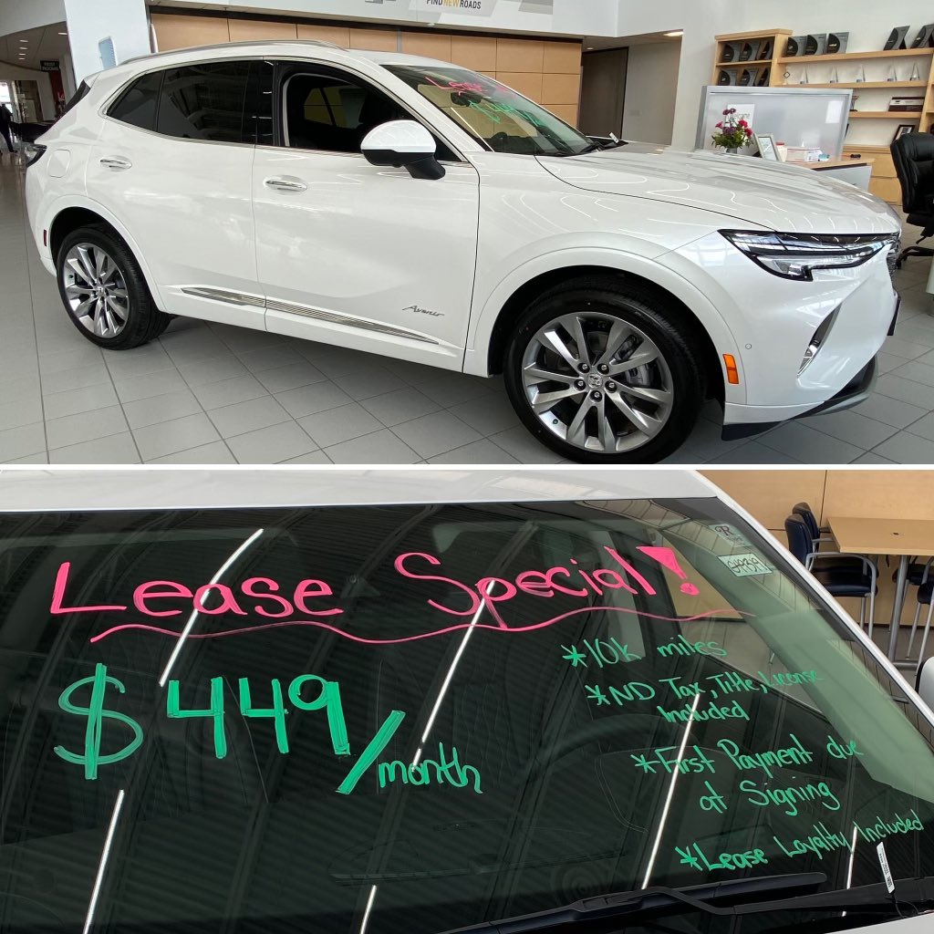 Great opportunity on this 2023 #Buick #Envision #Avenir! Just $449 a month! Lease is 36 months, 10,000 miles per year, ND Tax, Title, License all included! GM lease loyalty is included. Just 1st payment due at Signing on approved credit! Call or Text Today at 701-772-7211