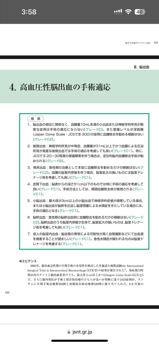 Drdokutaro's tweet photo. 以前、脳神経外科で勤務していた医師です。ポストを拝見しましたが、脳幹出血の場合、手術治療の無効性が証明されており、現在されている治療以外に方法は無いかと考えられます。手術を行うことでより事態が悪化する可能性が非常に高いためです。
ちなみに脳幹出血自体は稀ではありません。そこそこの頻度でみられますが、前述の理由（手術をしても無効であることが分かっている）から脳幹出血に対して手術を行う医師は極めて少ないと思われます。