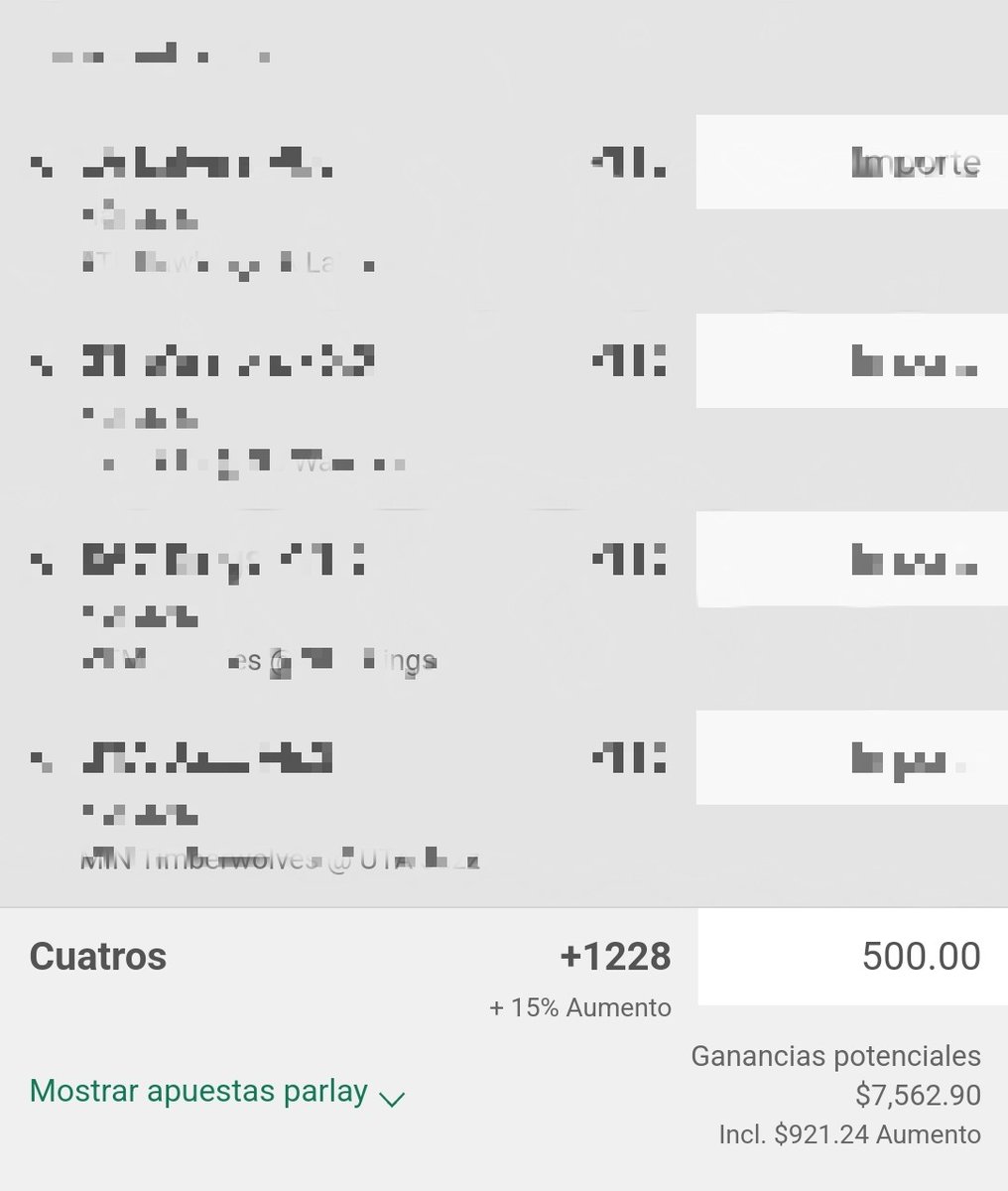 $500 para ganar más de $7000 🤑 Esta es la primera sorpresa que les tengo preparada, este parlay se los voy a regalar a todos ustedes 💥🎁
Solo quiero saber quien esta activo con sus likes ♥️ y RT 🔁
Vengaaaaaa 🤩