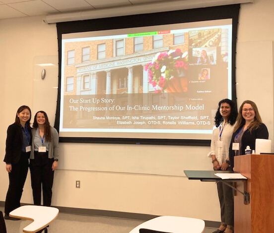PT & OT Interprofessional Pro Bono Student Clinic Leaders presented “Our Start-up Story: The Progression of our In-Clinic Mentorship Model” at The Pro Bono Network Conference at Widener University in Chester, PA. #probonoclinic #dpt #probononetworkconference