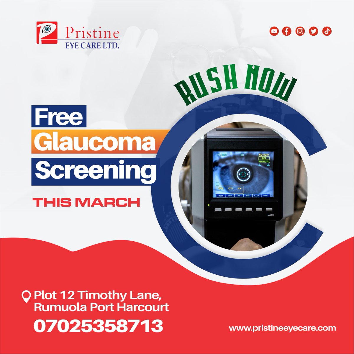 March Special Announcement! We're excited to offer FREE Glaucoma Screenings throughout the entire month of March at Pristine Eye Care!

#GlaucomaScreening #FreeVisionCare #PristineEyeCare