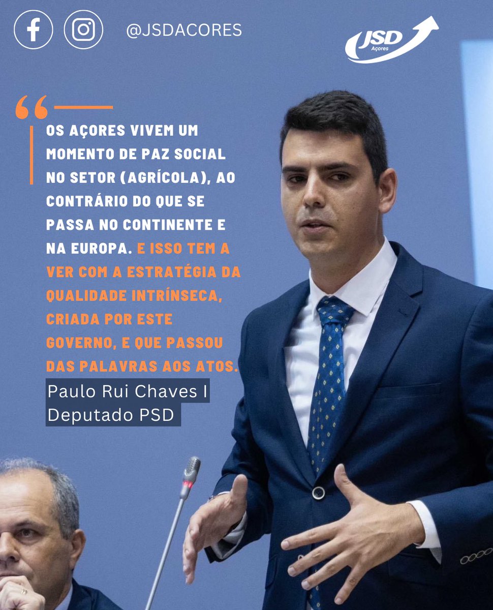 “Os Açores vivem um momento de paz social” - Paulo Chaves | Deputado do PSD/Açores ✌🏻

#JSDAçores #JuntosPorUmIdeal