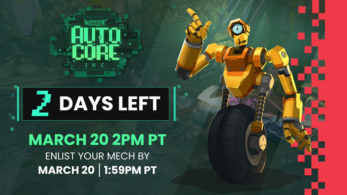 The first Autocore Arena Tournament will begin in 2 days!

Make sure you enlist your mechs through our official website or in-game! Tune in on Discord and enjoy the games🏆

Or .... trash-talk your friends' mechs throughout the games and hopefully, they will make a better one 😉